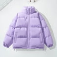 thumbnail image 5 of Men Cotton Coat - Stand Collar Long Sleeve Solid Color Zipper Placket Quilted Jacket Drawstring Hem Thickened Loose Fit Outwear, 5 of 8