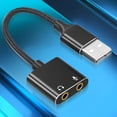 thumbnail image 2 of YIGSECU USB Sound Adapter Earphone & Microphone Double Functionality Sound Card for Home Studios, Gamers & Content Creators, 2 of 7