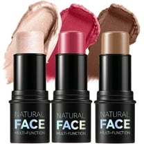 Contour Stick, Highlight Stick, Blush Stick, Cream Contour Kit with Brush, Create Face Contour, Non-greasy, Waterproof Long-lasting Effect, Highlighter Makeup Stick 3 colors
