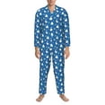 thumbnail image 3 of Honeii Geese and leaves Pattern Mens Pajamas Set,2pcs Men's Lounge Long Sleeve Sleep Shirt and Pajama Bottoms Sleepwear Set,Mens Pjs Sets-Medium, 3 of 7