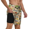 thumbnail image 2 of Naloa Animal Truck Print Men Swim Trunks with Compression Liner ,Board Shorts,Men's Swim Shorts with Drawstring and Elastic Waistband-Medium, 2 of 6