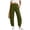 Army Green women cotton linen pants a1, variant on Cagogo Women Cotton Linen Straight Pants Elastic Waist with Pockets Casual Loose Ankle Trousers Travel Lounge Beach Work Pants, Light Blue XL