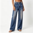 thumbnail image 6 of JOANKDMI Bootcut Jeans for Women Vintage Baggy Wide Leg Washed Button Fashion Bottoms Casual Classic Versatile Summer Denim Pants with Pockets, 6 of 8