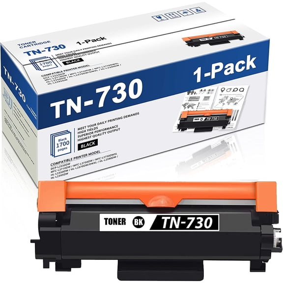 TN730 1 Pack Black Compatible TN-730 Toner Cartridge Compatible for Brother DCP-L2550DW Printer Ink Cartridge.