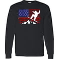 thumbnail image 3 of Inktastic Snowboarding Us Flag Long Sleeve T-Shirt, 3 of 5