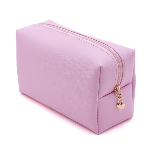 HOMEIORA Small Makeup Bag for Purse, Water-Resistant PU Vegan Leather Travel Cosmetic Pouch Portable Toiletry Bag for Women Daily Storage Organizer, 1 Pack