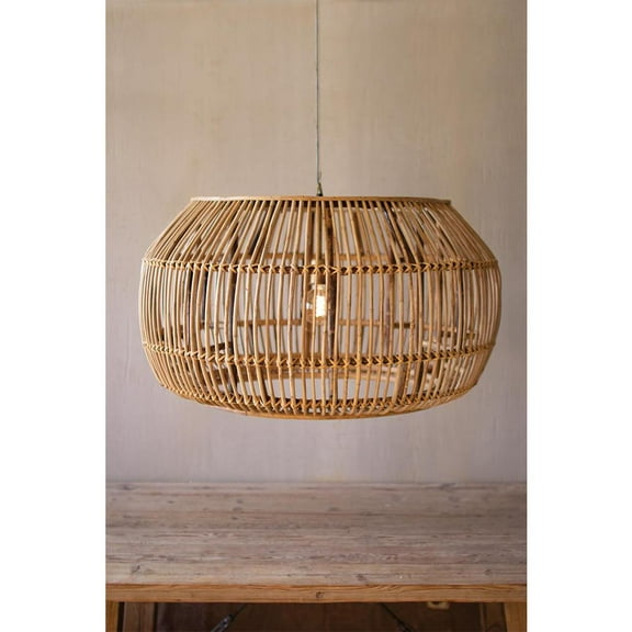 Kalalou Inc Large Round Bamboo Pendant Light