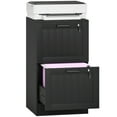 thumbnail image 1 of HOMCOM 2 Drawer File Cabinet with Lock Filing Cabinet for A4 Letter Black, 1 of 10