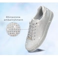 thumbnail image 3 of LUCKY STEP Rhinestone Fashion Glitter Sneakers Shiny Platform Shoes,Silver Rhinestone,Womens, 3 of 12