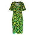 thumbnail image 4 of Hermoso vestido de bolsillo suelto con plumas de pavo real, vestido sensual para mujer, vestido largo de verano para mujer., 4 of 7