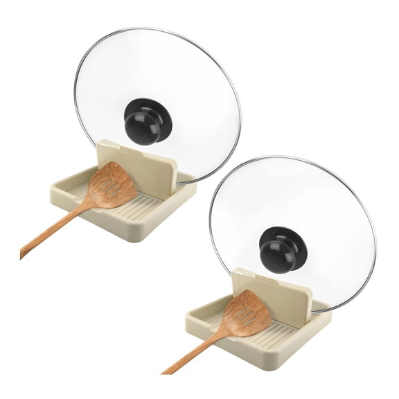 2 Pack spoon rest for stove top kitchen spoon holder spoon rest with lid holder spatula holder Kitchen Gadgets Accessories for Cooking Kitchen and Grill Utensil and pot lid holder