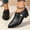 Black, variant on Willtoo Women's Low Chunky Block Heels Pumps Decor Comfortable Slip-on Heeled Loafers Evening Party Dress Shoes for Office Business