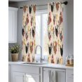 thumbnail image 5 of Farmhouse Rooster Sheer Curtains 39 Inch Length 2 Panels Set for Living Room/Bedroom, Vintage Watercolor Flowers Beige Kitchen Curtains Grommet Semi-Sheer Curtains Window Treatments 27.5"x39"x2, 5 of 7