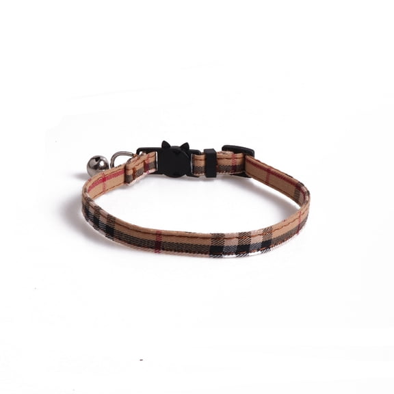 Yidarton New British Plaid Pet Collar Cat Collar Socket Design light tape yellow