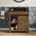 thumbnail image 2 of DELUXE LIVING 30" Bathroom Vanities with Sink, Fully Assembled Farmhouse Freestanding Storage Vanity&nbsp;Cabinet, Brown Oak, 2 of 8