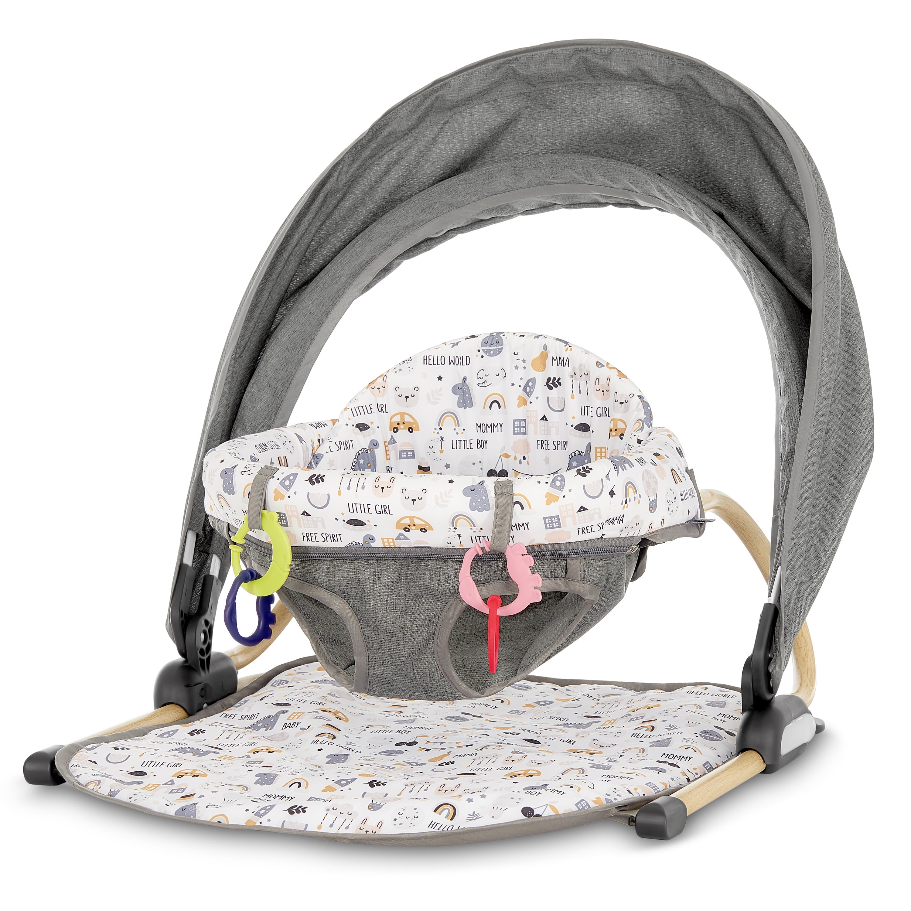 Dream On Me Snug N Play Floor Seat And Canopy Hello World Multi Model 4301 Hw Walmart Com