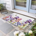 thumbnail image 2 of Watercolor Purple Floral Doormat Outdoor Entrance 20"x31.5", Flower Leaves Hearb White Absorb Moisture Dirt Door Mats, Non-Slip Rubber Backing Floor Mats Indoor, Low-Profile Front Door Rugs, 2 of 9