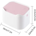 thumbnail image 2 of Bote de basura de mesa pequeño, mini bote de basura de mesa portátil, tapa tipo prensa, soporte para caja de pañuelos de escritorio para el hogar, oficina, cocina, dormitorio, baño, automóvil, blanco BRILLAR Rojo Verde, 2 of 5
