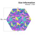 thumbnail image 3 of Pofeuu Disco Roller Skates Print Leather Coasters Set of 6, Round Cups Mugs Mat Pad for Home Kitchen Heat Resistant Drink Coasters,Hexagon, 3 of 7