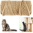 thumbnail image 1 of 70M Sisal Rope for Cat Scratchers, Cat Scratching Sisal Rope 6mm Natural Jute Hemp Rope, Ideal for Replace Scratching Post, Repair Cat Tree, DIY Projects, 1 of 6