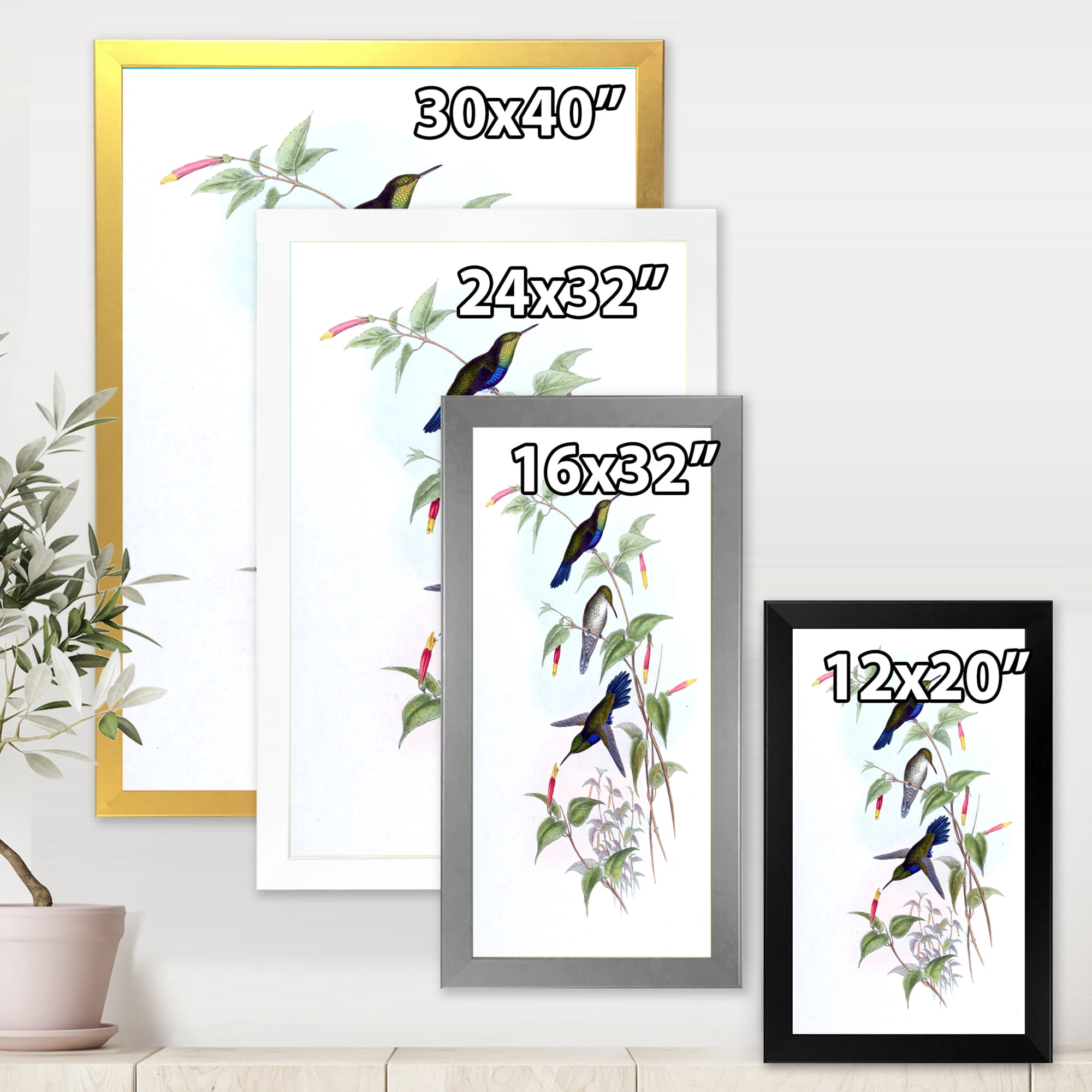 Designart 'Ancient Hummingbird I' Traditional Framed Art Print