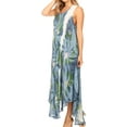 thumbnail image 3 of Sakkas Starlight Caftan Tank Dress / Cover Up - Grey / White - One Size, 3 of 5