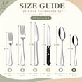 thumbnail image 5 of TINANA Silverware Sets, 24 PCS Flatware Set for 4, Premium Stainless Steel Cutlery Utensil Set with Steak Knives Mirror Polished Forks and Spoons, Dishwasher Safe, 5 of 9