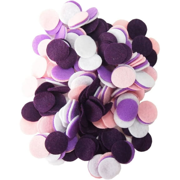 Playfully Ever After Light Pink, Purple, Dark Purple & White Craft Felt Circles (2 Inch - 58pc)
