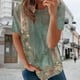 thumbnail image 5 of Blusa Camisas Blusa con estampado floral en 3D Camisas Estilo étnico Mujer Ropa diaria (Verde XXL) Cgtredaw para Mujer Verde T XL, 5 of 6