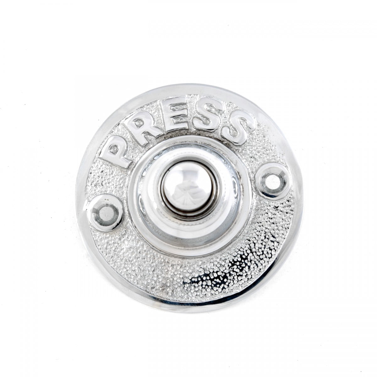 2 Door Bell Chrome Embossed PRESS Round Bell | Renovator's Supply