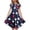 Navy, variant on Girls Patriotic Flutter Sleeve Tiered Summer Dress with Pockets A-Line Casual Comfortable Toddler Kids Outfit Girls Maxi Dress Casual Holiday Party Dress