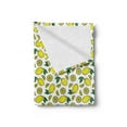 thumbnail image 2 of Lemons Soft Flannel Fleece Throw Blanket, Vibrant Summer Colors Tropical Tasty Citrus Fruit Blossoms Hand Drawn Print, Cozy Plush for Indoor and Outdoor Use, 50" x 60", Yellow and Green, by Ambesonne, 2 of 5