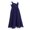 A Navy Blue, variant on Aislor Kids Girls Chiffon Lace Sleeveless Wedding Bridesmaid Flower Dress Long Maxi Party Gown
