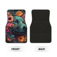 thumbnail image 2 of Yiaed Colorful Flower Dog A Print Carpet Floor Mats for Cars, Auto Accessories Front & Rear Car Floor Mats Car Floor Foot Mat Sets of 4 Pieces, 2 of 7