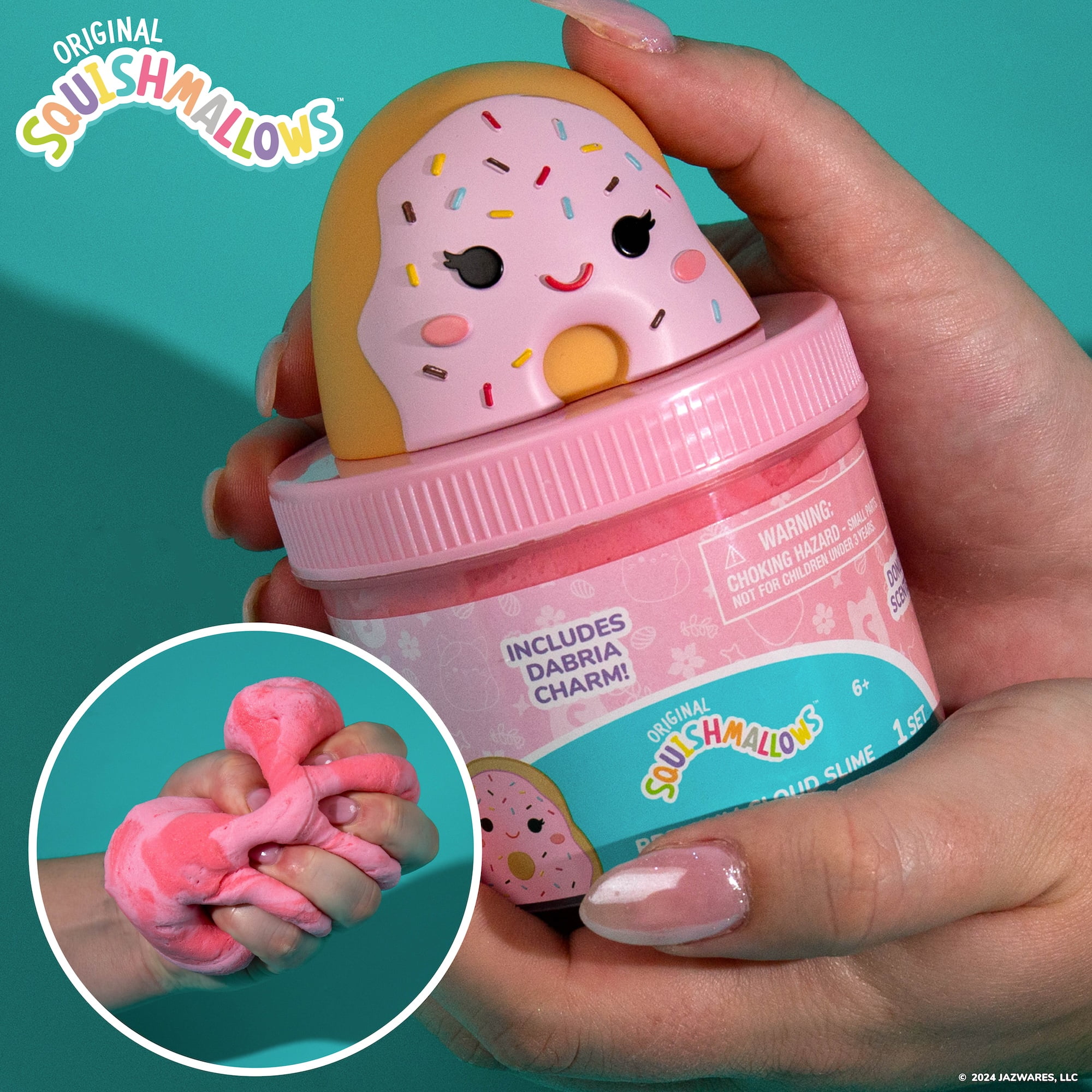 Original Squishmallows Dabria The Donut Premium Cloud Slime, Donut-Scented
