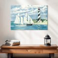 thumbnail image 2 of Elephant Stock Passing The Light Wall Art - Horizontal Canvas Wall Art - Living Room Wall Decor - Transportation Canvas - Blue And White Decor By Paul Brent - 24" x 16", 2 of 4