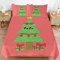 thumbnail image 6 of 3 Pcs Soft Bedding Set, Includes 1 Duvet Cover with Zipper And 2 Pillow Shams,Cute Christmas Tree Cartoon Queen(90"×90"), 6 of 8