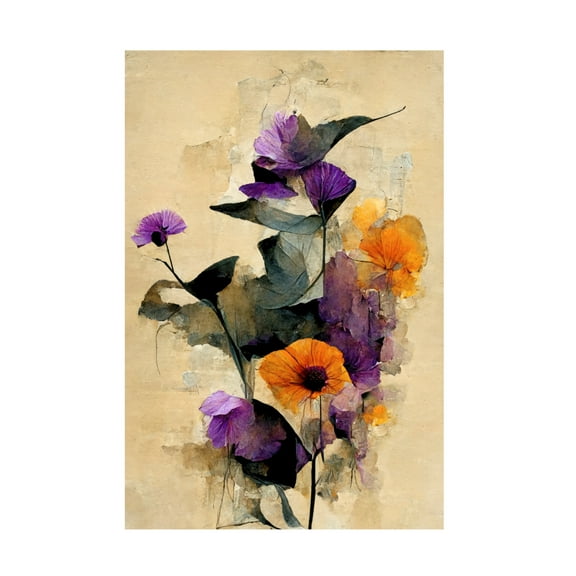 Trademark Fine Art Treechild Purple Dry Flowers Canvas Wall Art