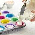thumbnail image 2 of (Paquete de 24) Moldes para muffins, moldes de silicona antiadherentes para muffins, cupcakes, brownies, etc., diámetros de 7 cm (rosa, verde, morado, naranja, azul y rojo), 2 of 5