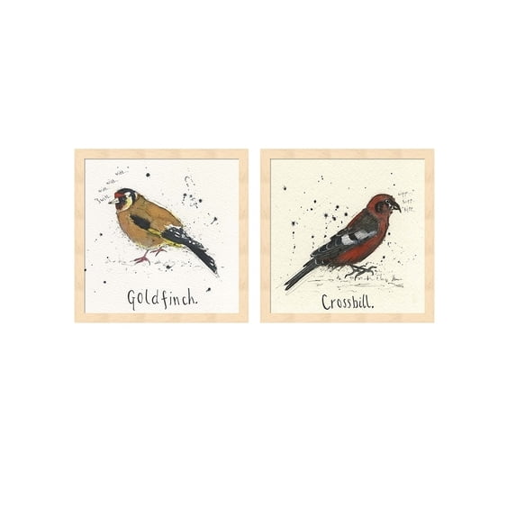 Metaverse Michelle Campbell 'Goldfinch & Crossbill' Framed Art (Set of 2)