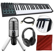 Angle View: Alesis V49 49-Key USB MIDI Keyboard & Drum Pad Controller with Samson Meteor Mic USB Microphone Deluxe Bundle