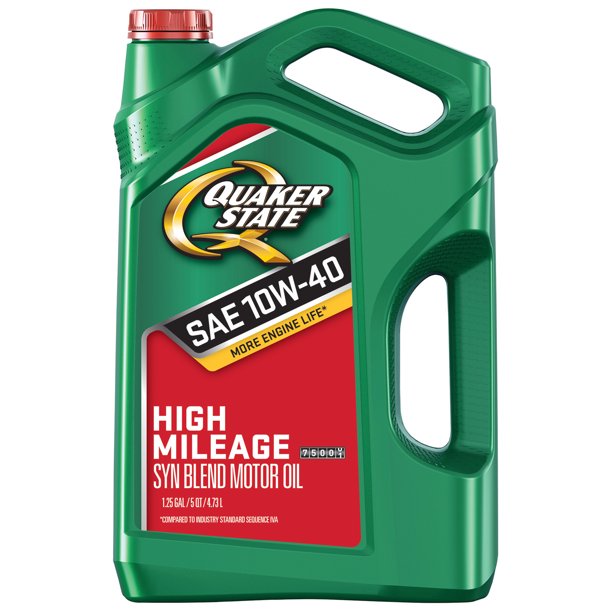 Quaker State High Mileage 10W40 Synthetic Blend Motor Oil, 5 Quart