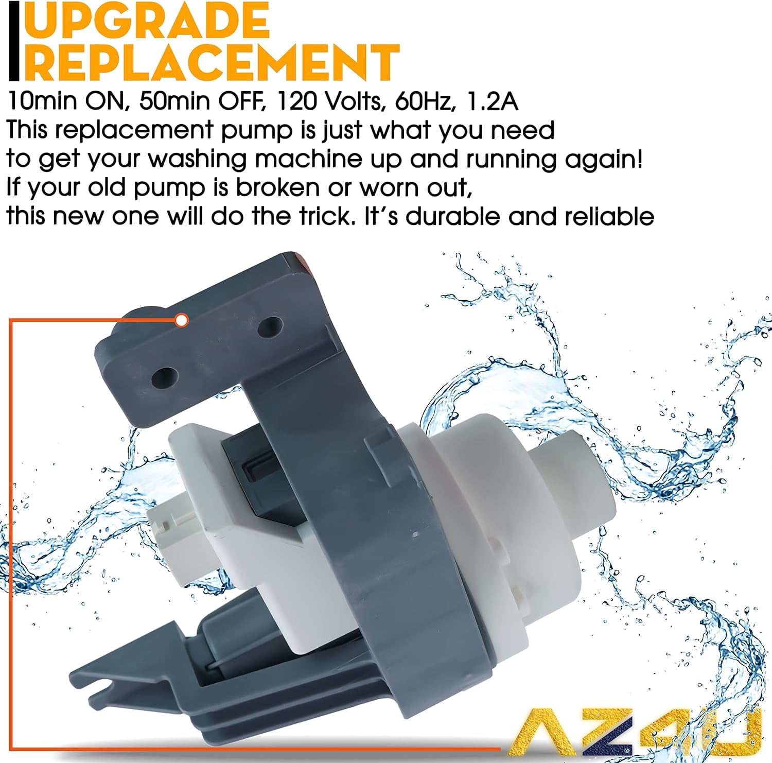 W10876600 Washer Drain Pump Replaces W10727777 W10876600VP AP6004933 PS11738156 For Whirlpool, Maytag, Kenmore, Crosley Top-Loading Washers