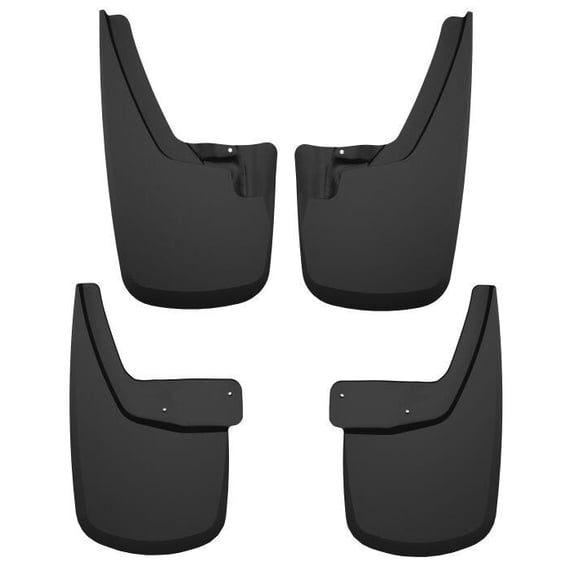 Fits 2024-2024 GMC Canyon Husky Liner Mud Flap 58326 Custom Mud Guards; Direct Fit; Set of 4; Contoured; Without Logo; Black; Thermoplastic; Screw On