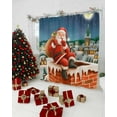 thumbnail image 3 of Santa Claus Bathroom Shower Curtains with Hooks, Christmas Chimney Winter Night Waterproof Fabric Washable Shower Curtain for Home Hotel Bathtub Decor 54x78 Inches, 3 of 7