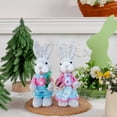 thumbnail image 5 of geerera 2-Pack Standing Woven Easter Bunny Figurines,9 Inch Decorative Sisal Rabbit Statues for Office Kitchen Farmhouse Spring Home Decor, 5 of 6