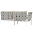 thumbnail image 4 of Modern Contemporary Urban Design Outdoor Patio Balcony Loveseat Sofa, Beige White, Rattan, 4 of 5