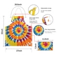 thumbnail image 7 of Colorful Rainbow Tie Dye Spiral Pattern Apron-Garden Aprons for Women with Pockets-Cotton Linen Waterproof Kitchen Cooking Gardening Aprons Adjustable for Kitchen,Cooking,BBQ and Salon 33x27 Inch, 7 of 7