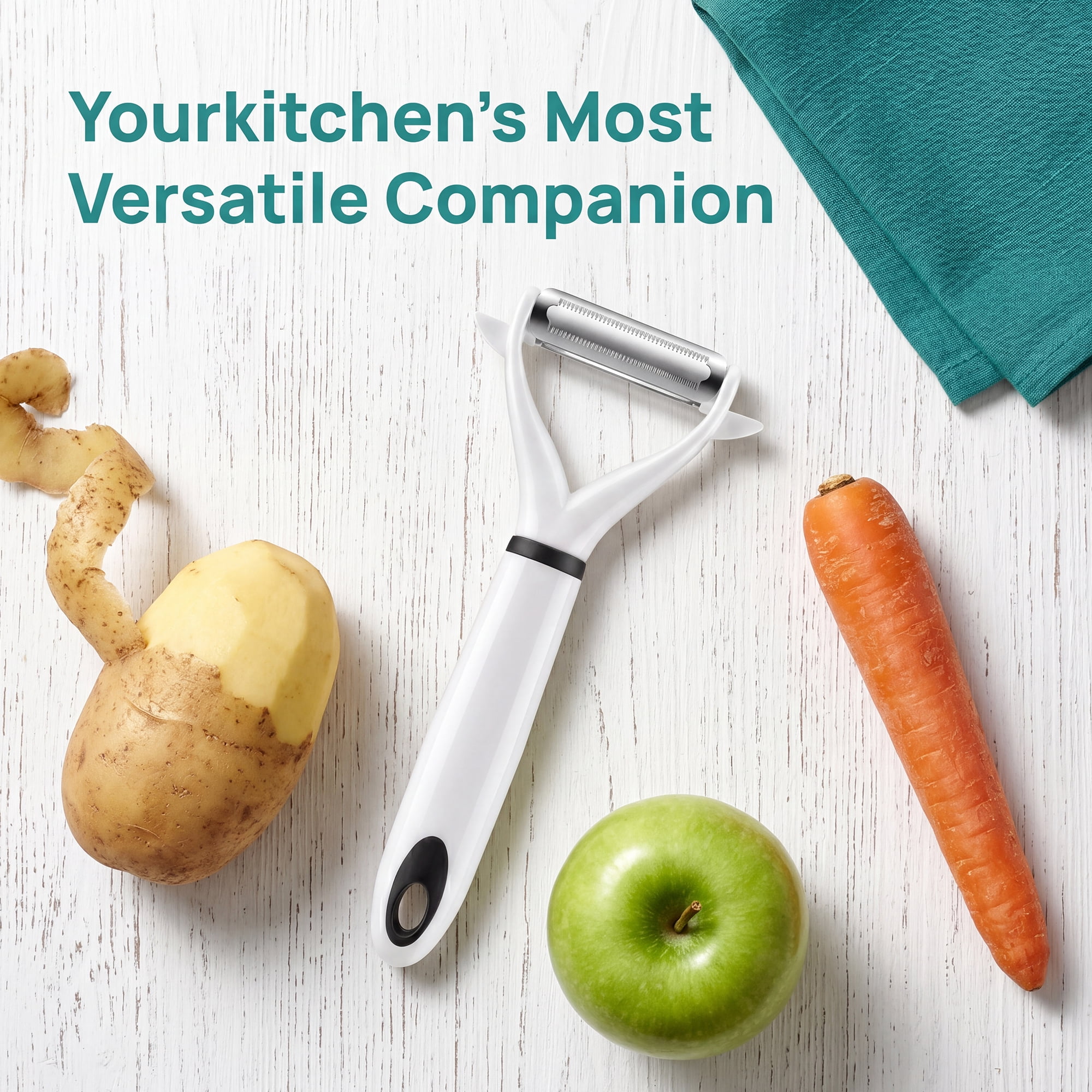 Unique Bargains Stainless Steel Durable Peeler with Ergonomic Handle Green 6.7" x 3"