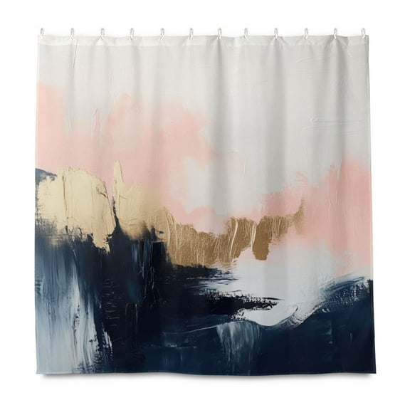 Yayeee Shower Curtain with Hooks 72"x72" Waterproof Fabric Bathroom Hanging Decor, Abstract Landscape